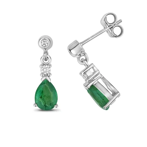 Emerald Diamond Drop Earrings